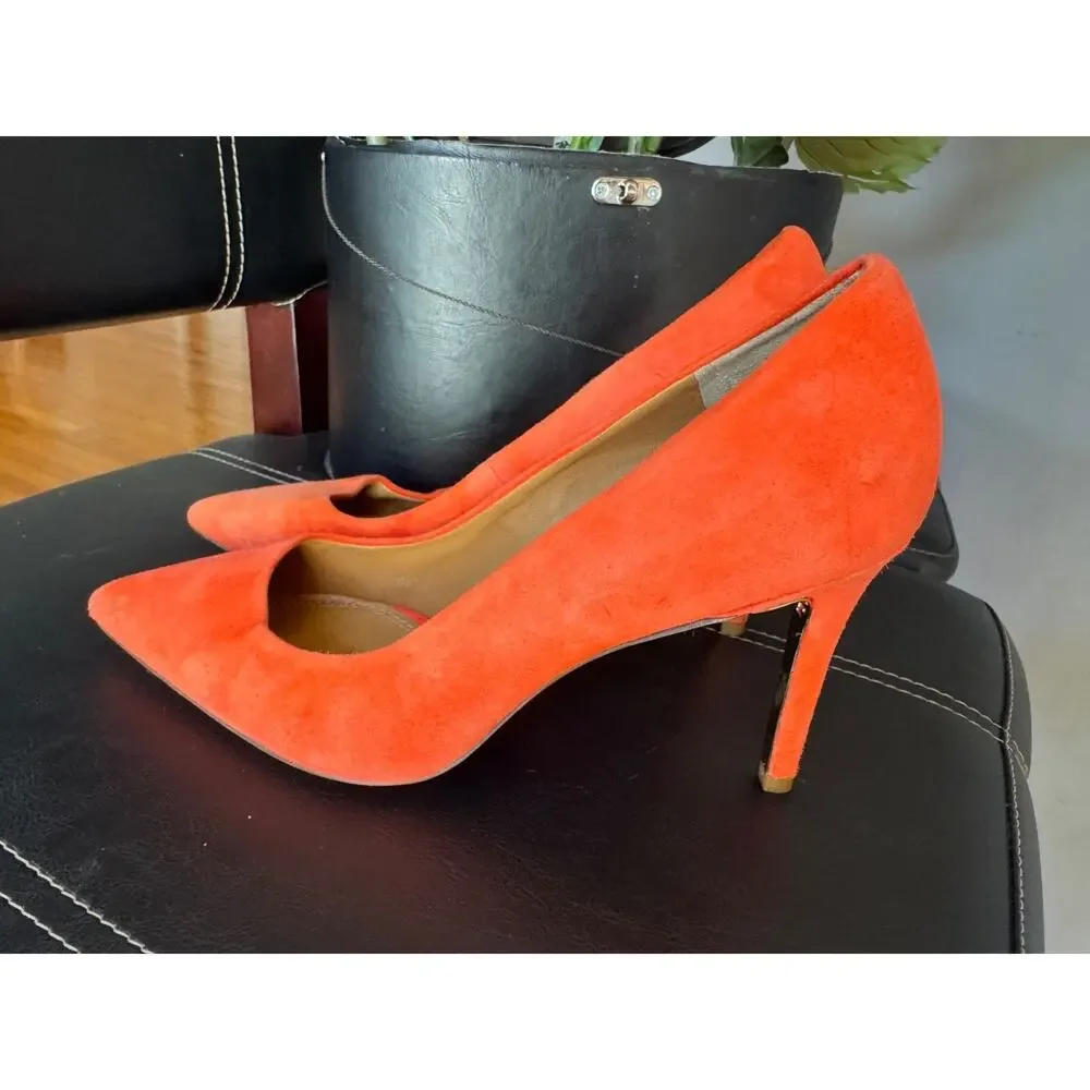 Tory Burch ORANGE SUEDE Elena pump HEEL 6.5 (900